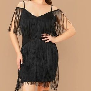 SHEIN Plus size fringe bodycon dress NWT